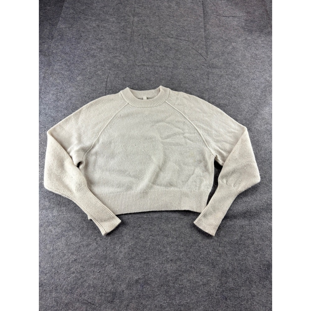 The Group Babaton Oatmeal Heather Cropped Raglan Knit Sweater Small
